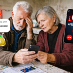 Batrani pacaliti pe telefon (Sursa: Imagine creata de autor)