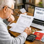 Pensionar care gresete calculele (Sursa: Imagine creata de autor)