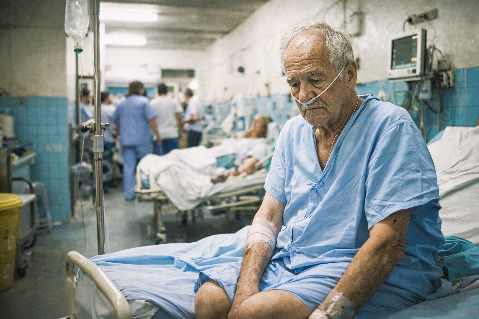 Pensionar in Spital (Sursa: Imagine creata de Autor)