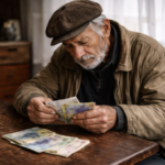 Figură 1 Pensionar numărând bani (Sursa: Imagine create de autor)