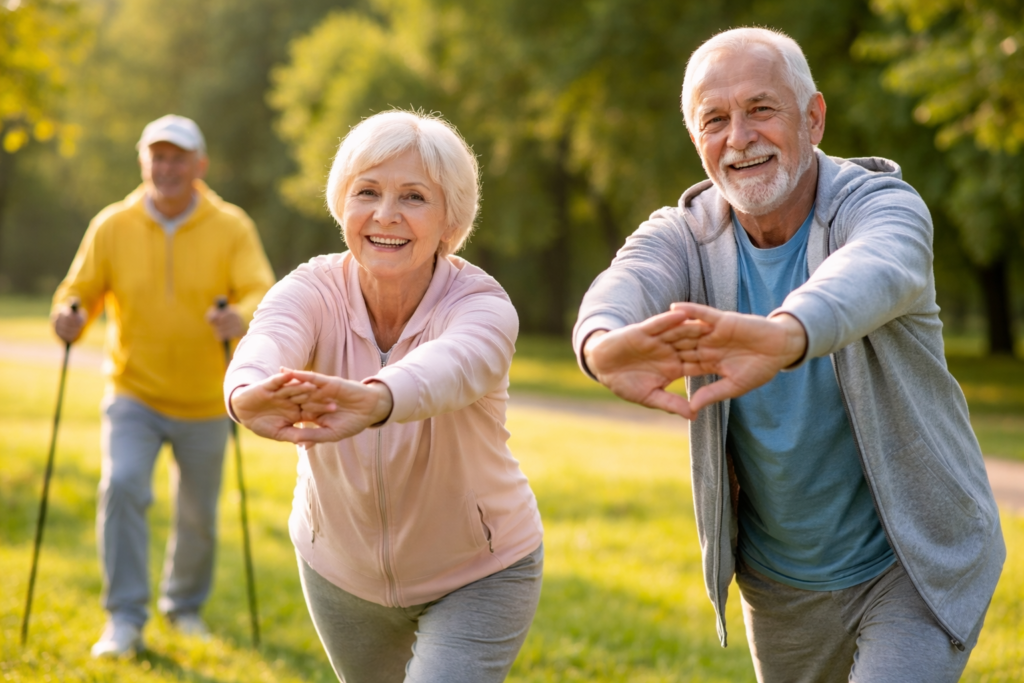 Pensionari la sport (Sursa: Imagine creata de autor)