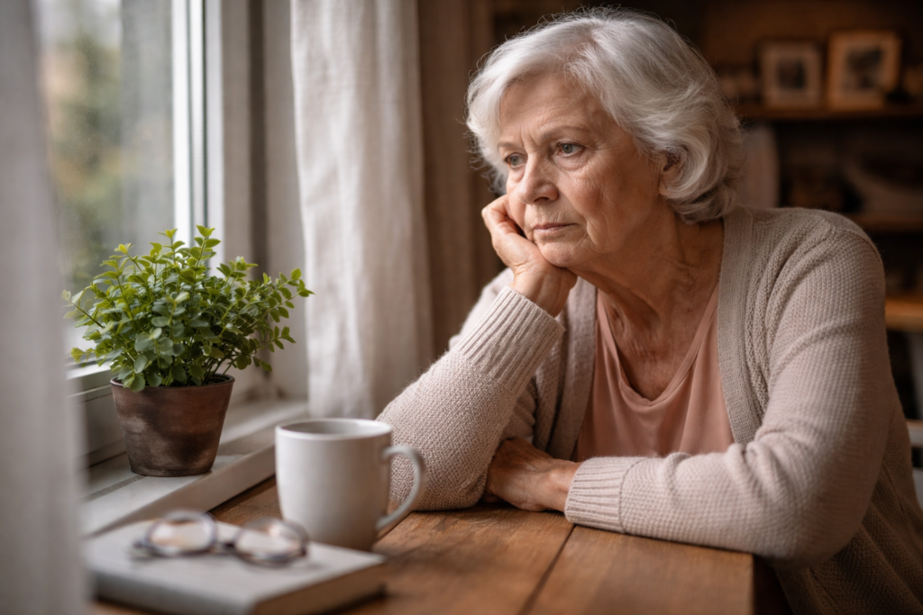 Singuratatea la pensie (Sursa: Imagine creata de Autor)