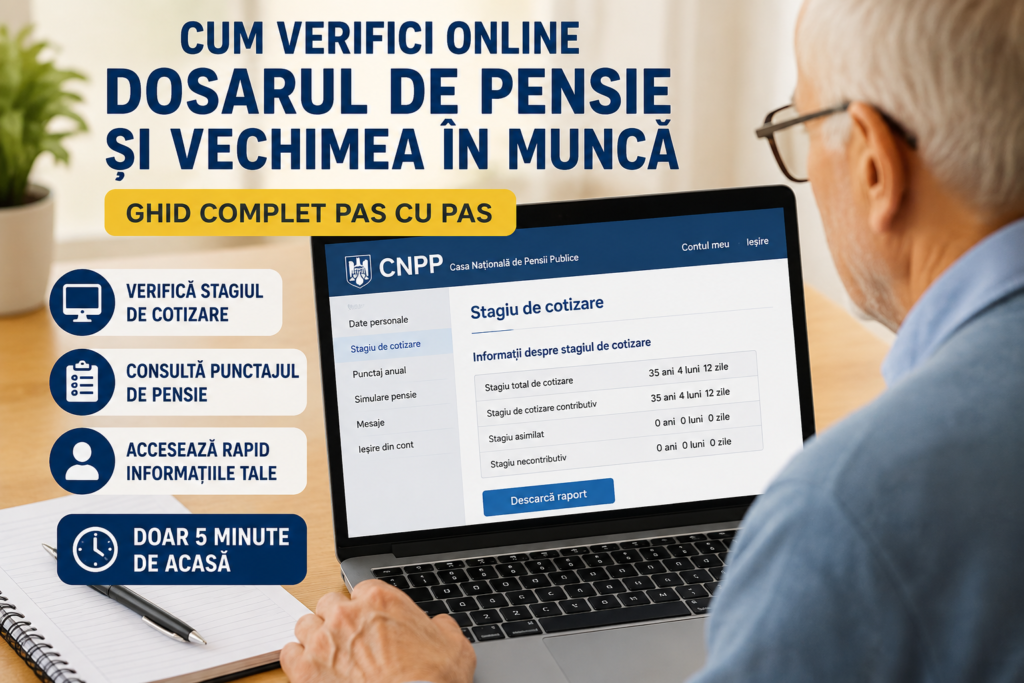 Verificare Dosar Pensie Online (Imagine create de autor)